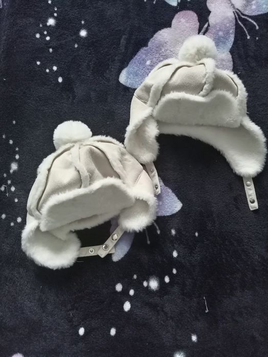 Caciuli iarna groase, cu blanita pt copii