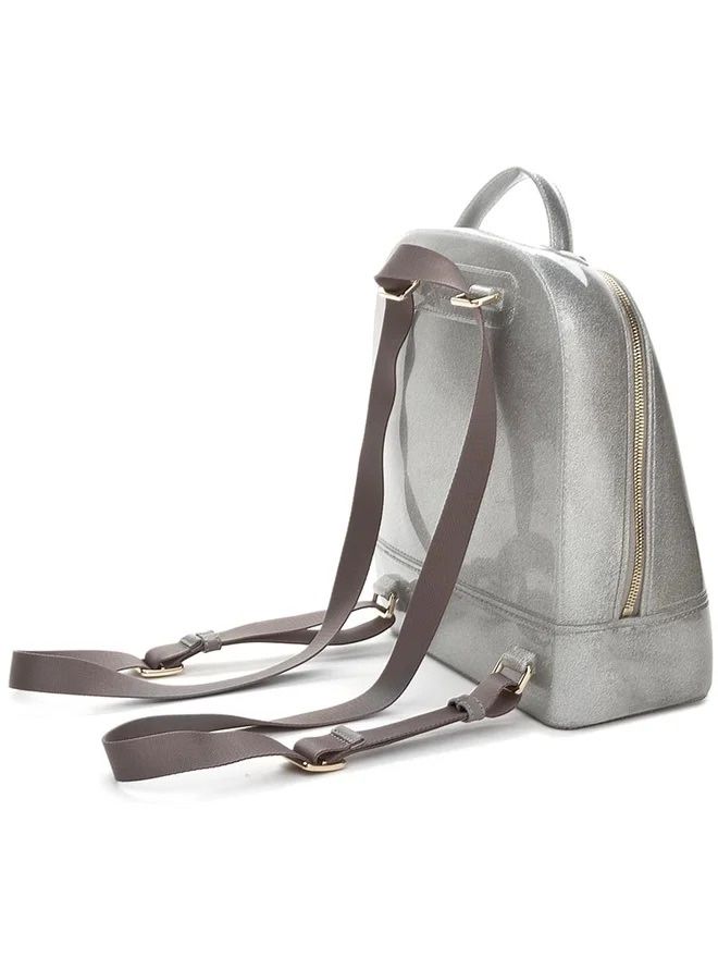 Furla Candy backpack сребриста чисто нова