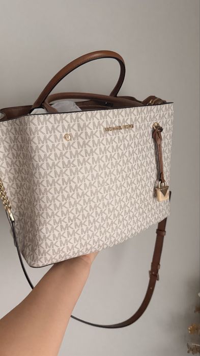 Geanta kors maro/crem