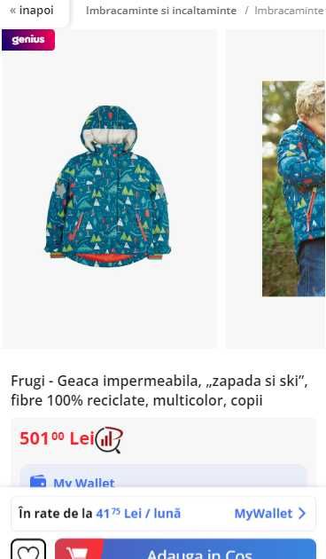 Vand geaca de ski/zapada Fugi 4/5ani 104/110cm + Pantaloni