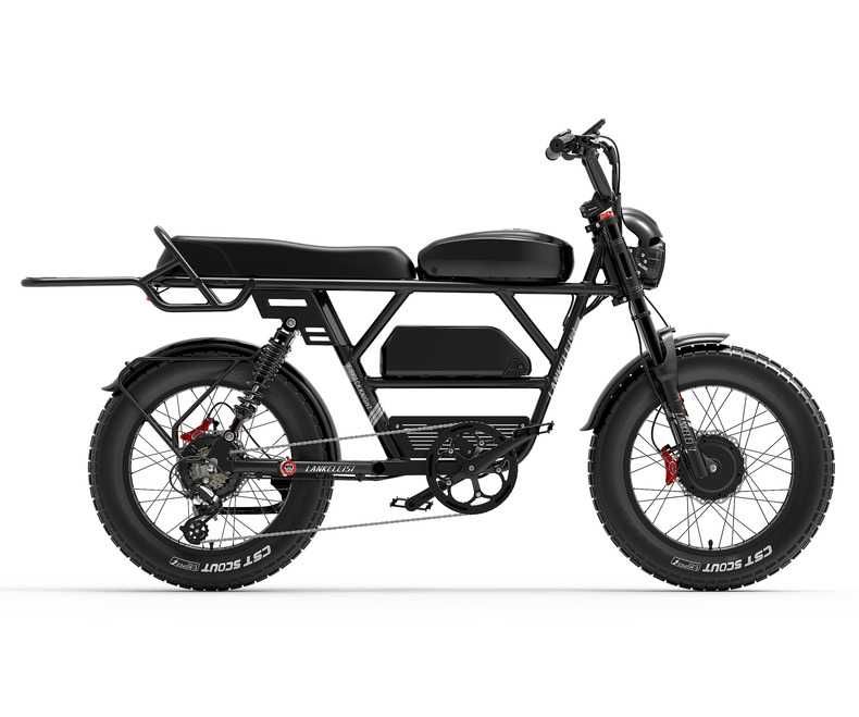 Bicicleta Electrica LANKELEISI X-Black Knight, 2000W, 48 KM/H, 45AH