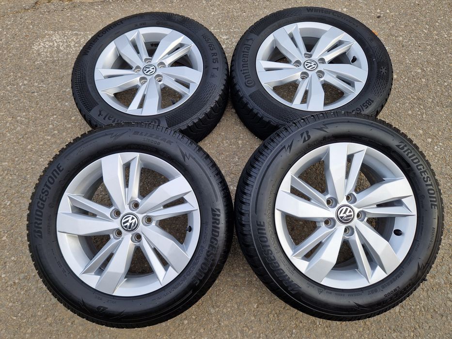 Jante 5x100 Vw Polo anvelope iarna 185 65 15