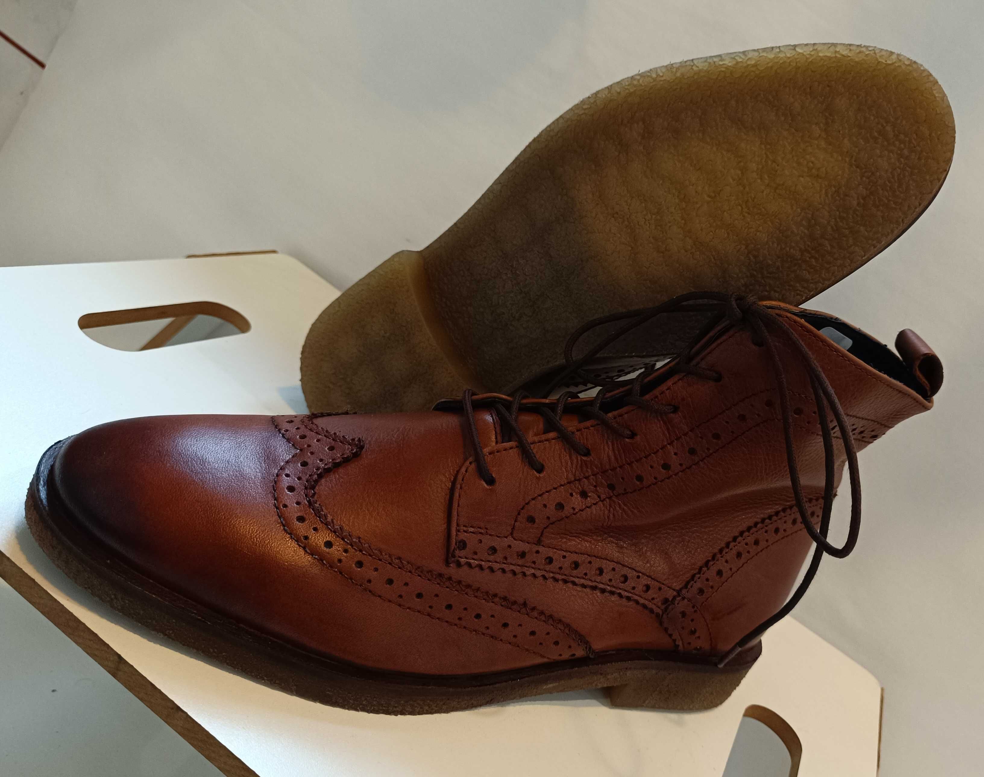 Ghete lace up 40 brogue premium ASOS piele naturala moale