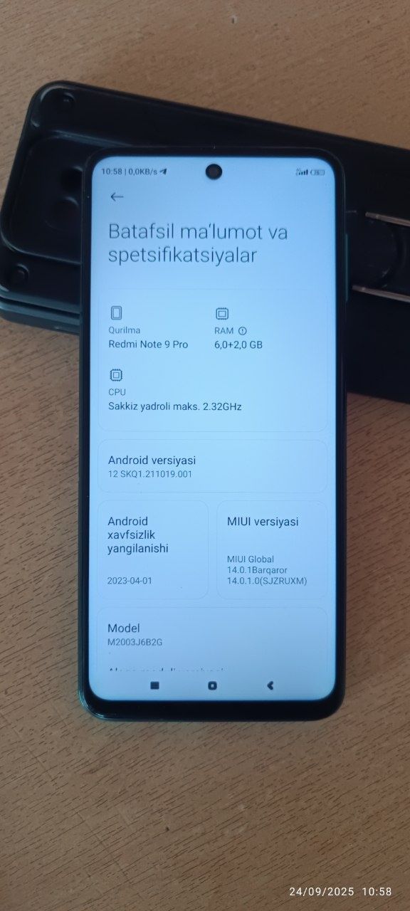 Redmi not 9 pro 6+2/128gb ideal holatda radnoʻy sotiladi