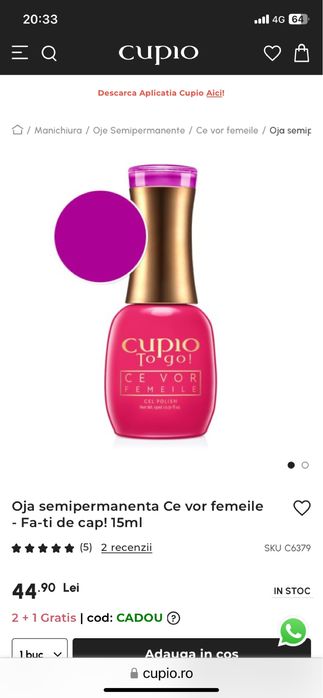 Vand oje semipermanente Cupio