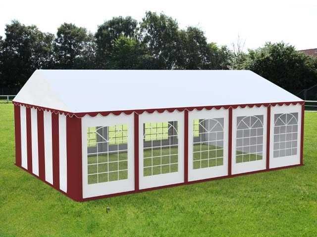 4x6 m Cort Evenimente ECONOMY, PVC verde-alb-AB