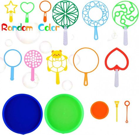 Set de 16 jucarii de facut baloane de sapun EKKONG, multicolor