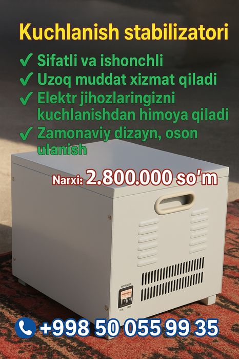 Kuchlanish stabilizatori sizning uyingiz va ofesingiz xafsizligi