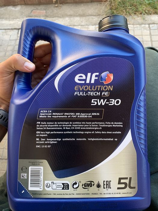 Моторно Масло elf evolution 5w30 full tech fe