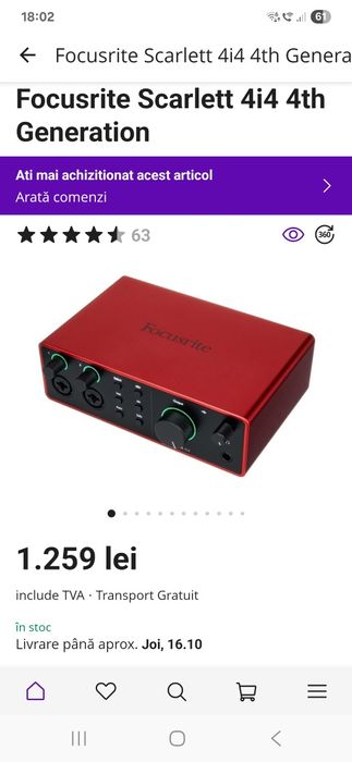 Focusrite Scarlett 4i4 - 4th generation