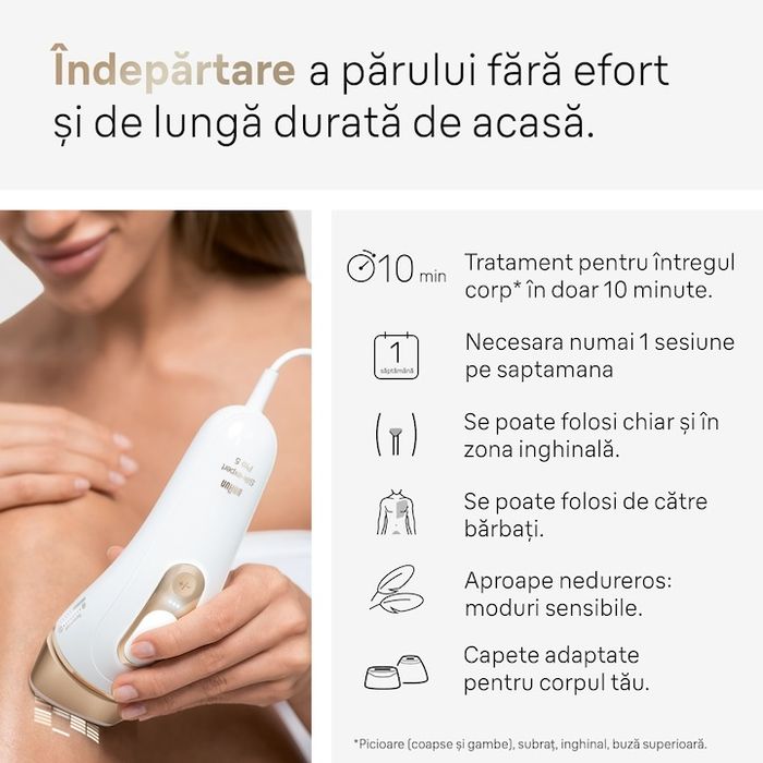 Epilator IPL Braun Silk-expert PRO 5 PL5382
Senzor automat & continuu