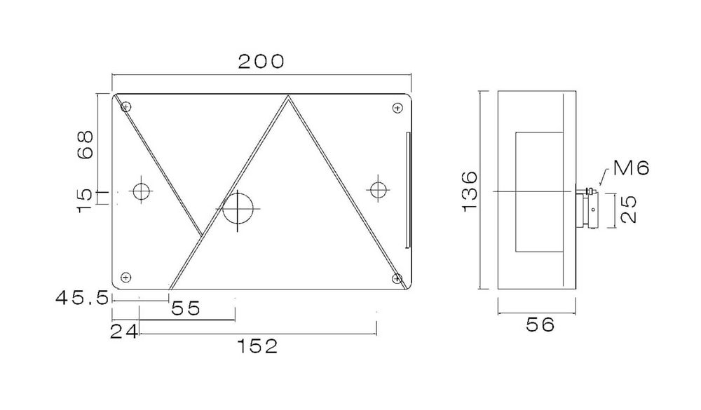 Комплект комбинирани задни лампи 12V с крушки и букса 5 пина