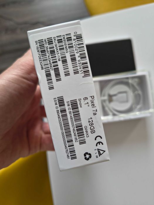 Telefon mobil Google Pixel 7a, Dual SIM, 128GB, 8GB RAM, 5G, Snow