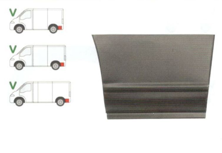 Segment reparatie aripa spate Peugeot Boxer, Citroen Jumper, Fiat Ducato 1994-2006, stanga/dreapta, Spate, in spatele rotii