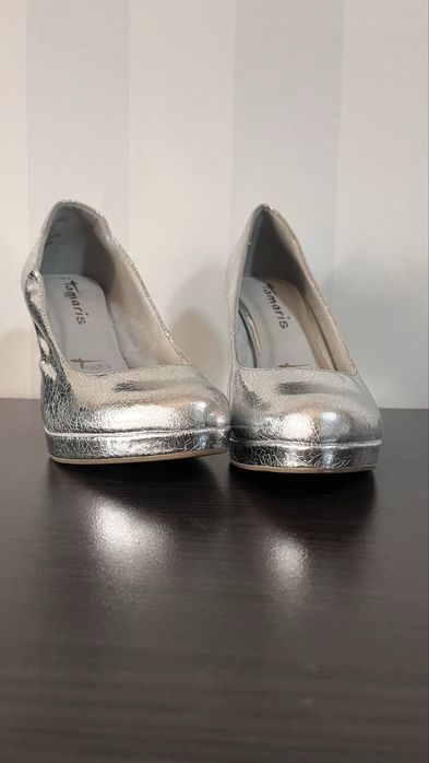 Парти обувки на ток Tamaris сребърни/37