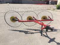 Greblă greblatoare mecanică tip soare, 3 rotoare, 120 cm