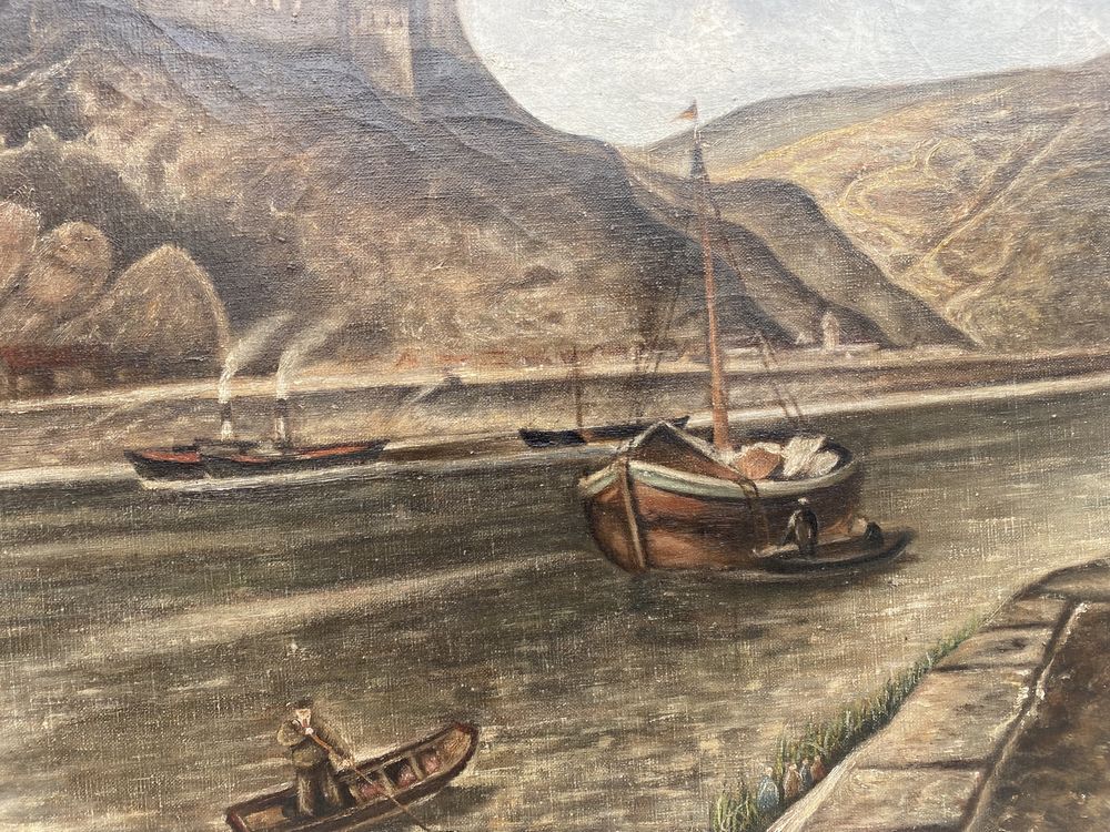 Стара холандска картина маслено платно морски мотив