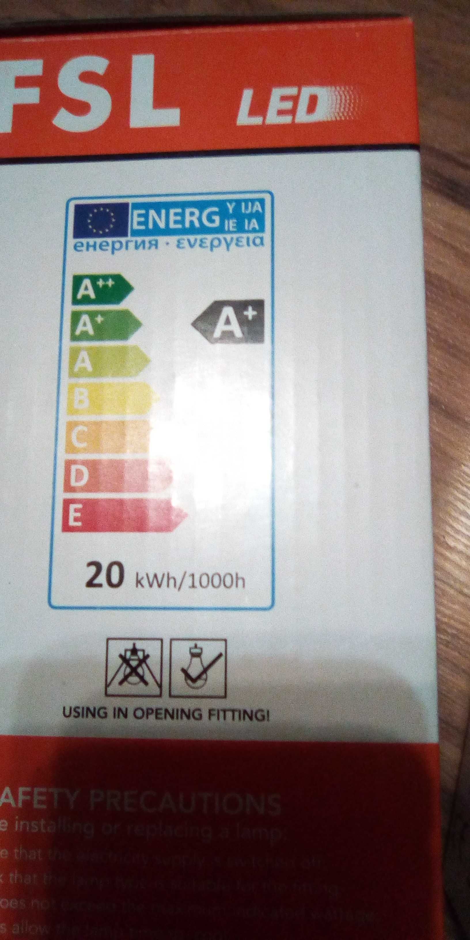 Големи нови енергоспестяващи LED  крушки клас A+, 20 W