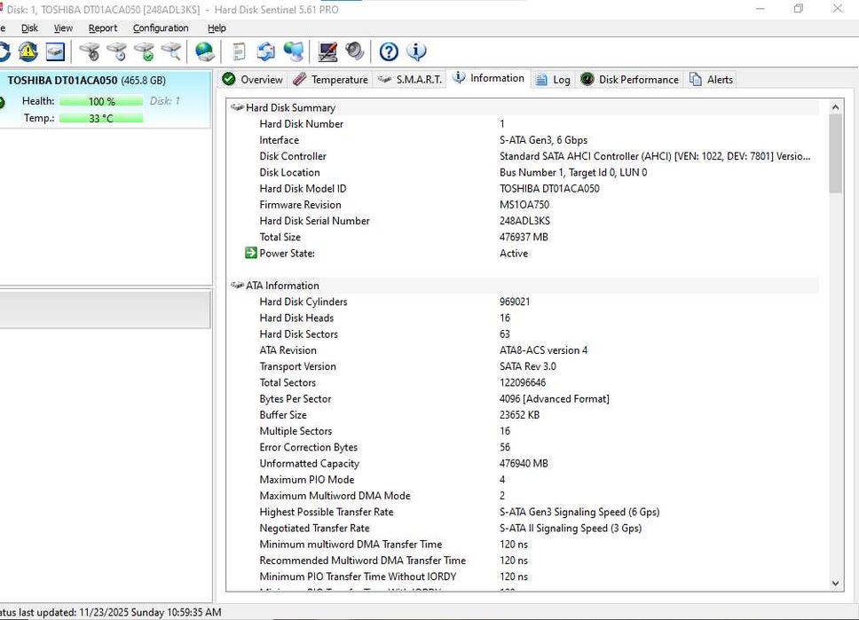 Хард Диск Toshiba HDD 3.5" 500GB SATA3 100%