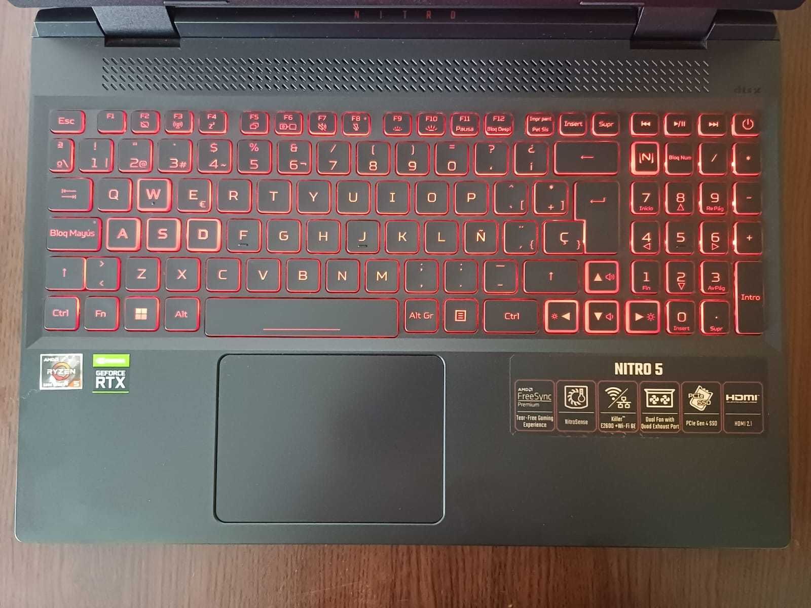 Laptop Gaming Acer Nitro 5 AMD Ryzen 5 6600h RTX 3050 TI 16GB RAM