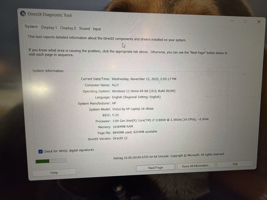 Лаптоп HP Victus 16 i7-11800h 3050TI