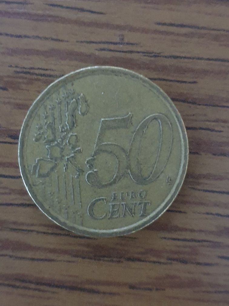 Moneda 50 euro cent,rara Italia