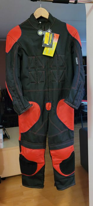 combinezon moto, rosu cu negru, L, nou