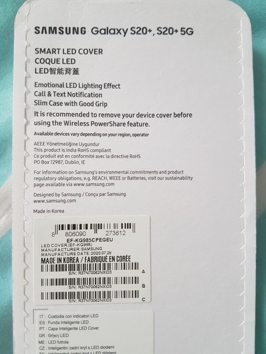 Husa Smart Led Cover Samsung S20, S20+