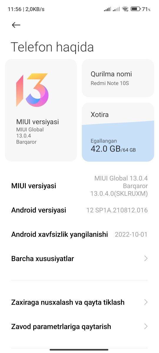 Redmi not 10 s 64/6gb