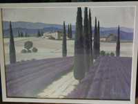 Vand copie tablou lan de lavanda in Toscana, pretabil bir, apartamente