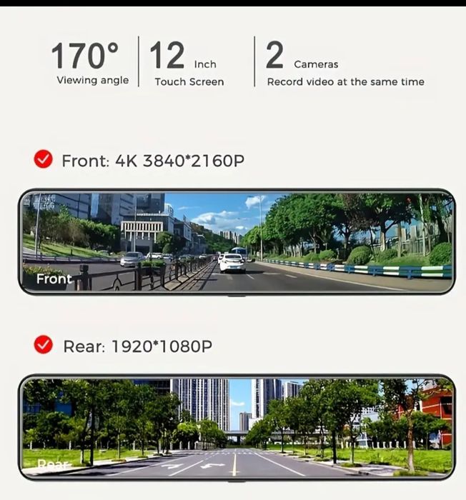 Видеорегистратор Addkey 4K Mirror Dash Cam.