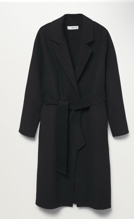 Вълнено черно палто Mango