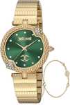 Ceas JUST CAVALLI BoxSet Crystals Gold Stainless Steel Bracelet