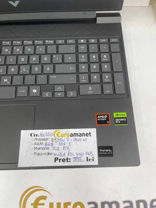 Laptop Gaming HP Victus 15-fb3271ng, Ryzen 7, SSD 1TB,RTX 4060 -A-