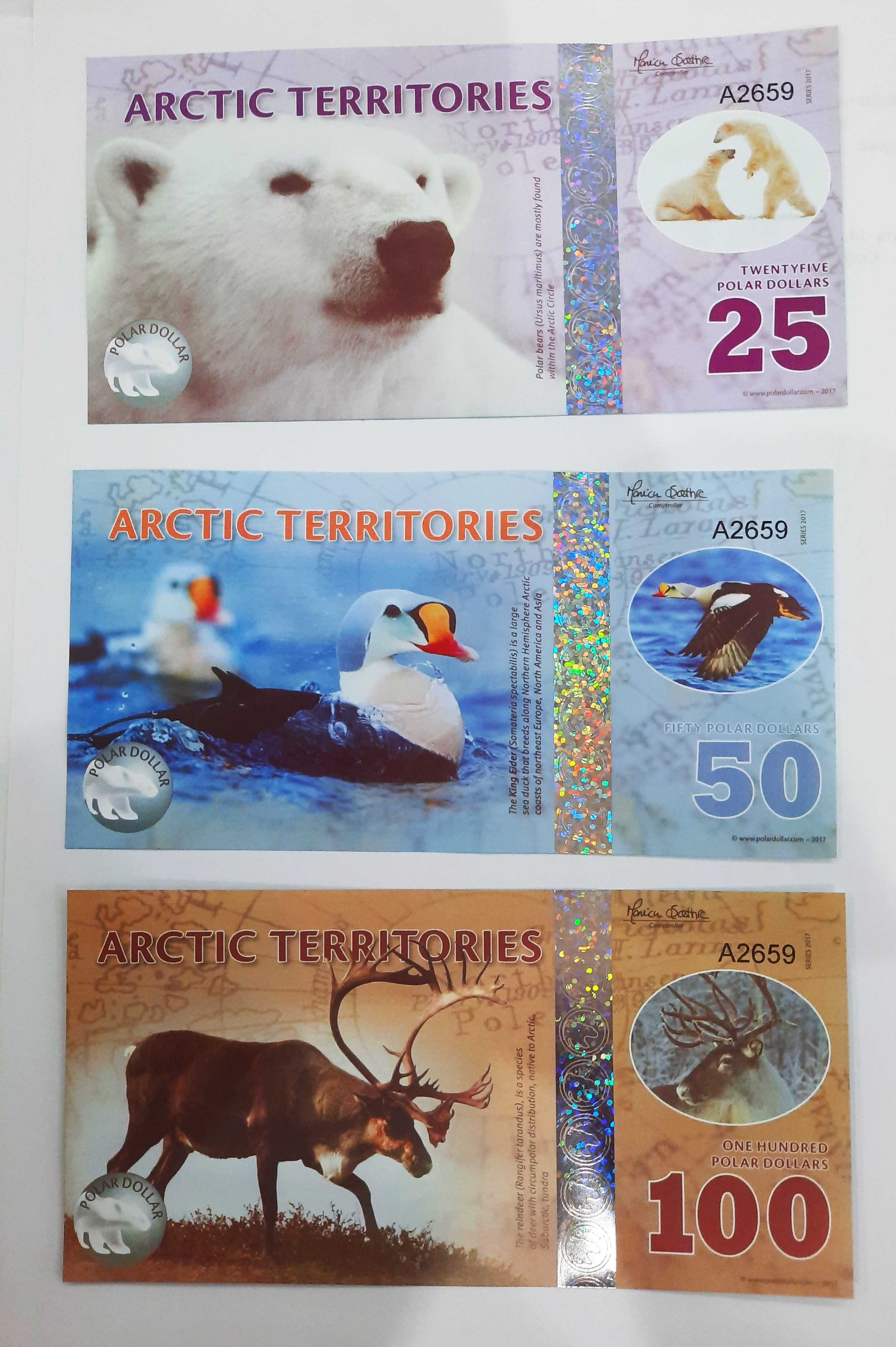 Лот от 14 бр. банкноти - Арктически територии UNC