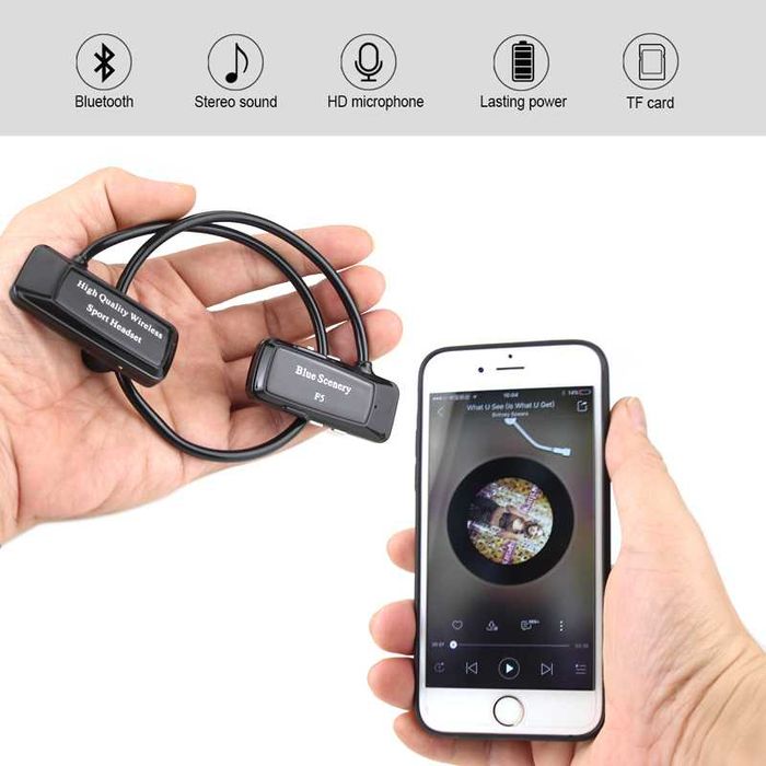 Casti Bluetooth Mp3 Player cu card MicrosSd noi