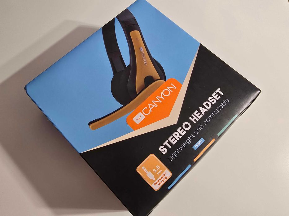 Casti audio On-Ear cu microfon Canyon CNS-CHSC1BR, Negru/Rosu, sigilat