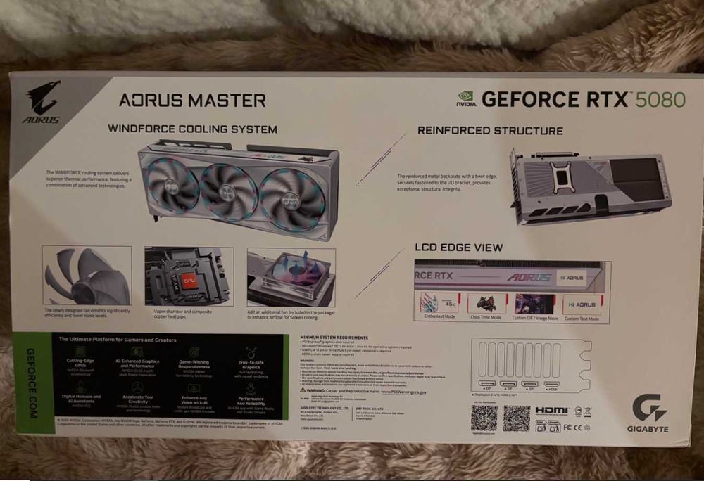 GIGABYTE GeForce RTX 5080 Aorus Master ICE 16GB GDDR7 256bit