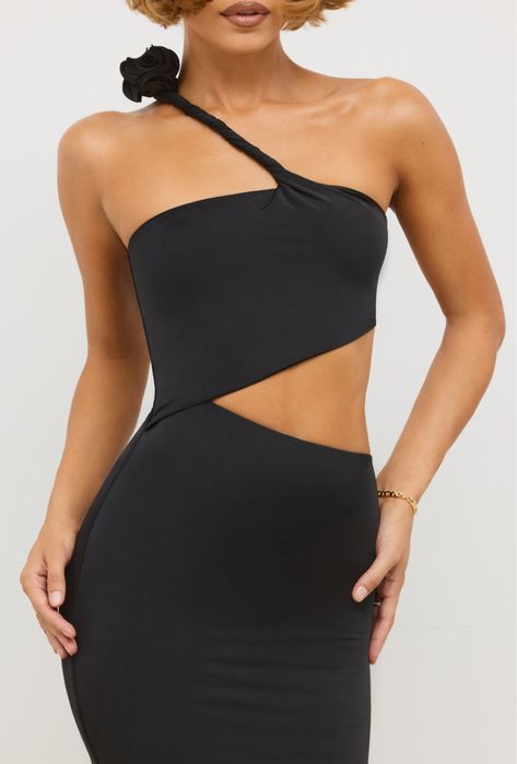 Нова черна дълга официална рокля OhPolly 12UK/ М размер