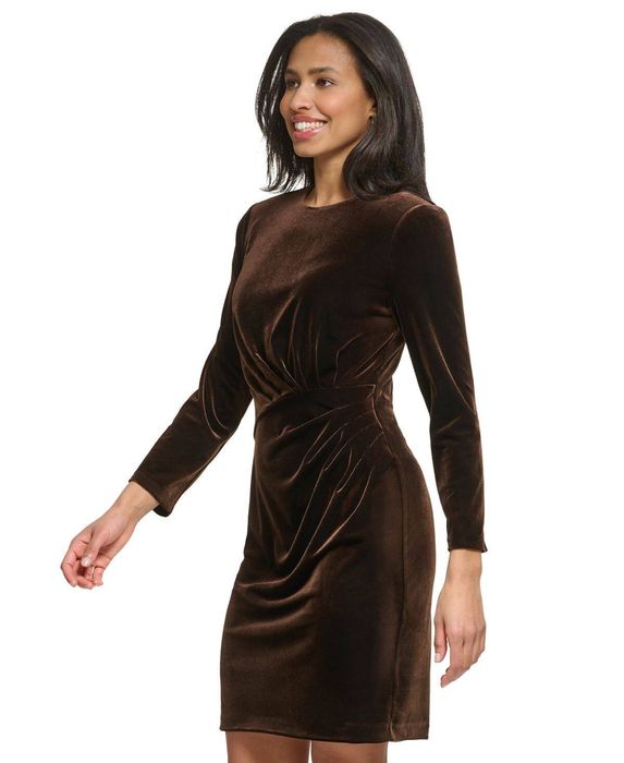 Женское бархатное платье «DKNY» (Цвет: Cocoa)