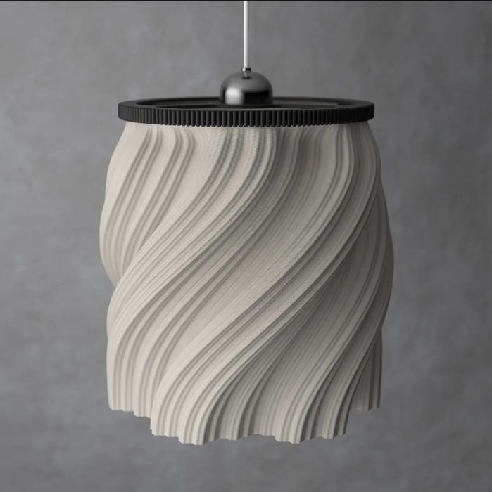 Candelabru alb forma de spirala