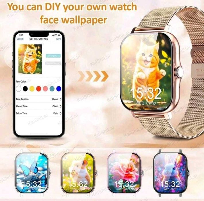 SmartWatch Nou Roz compatibil cu Android și IOS