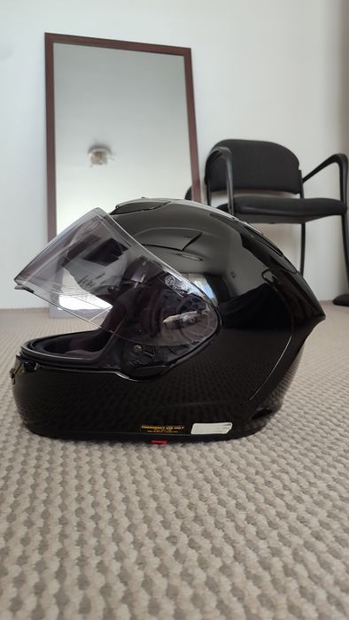 Casca moto Shoei X-Spirit 2 cu 3 viziere, negru lucios, mărime XL