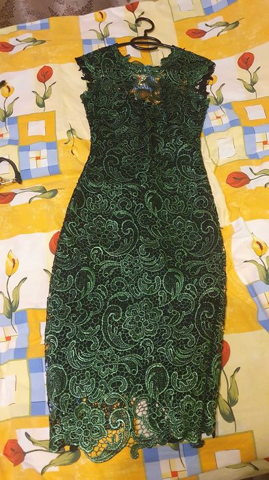 Rochie verde, din dantelă, Miss Grey