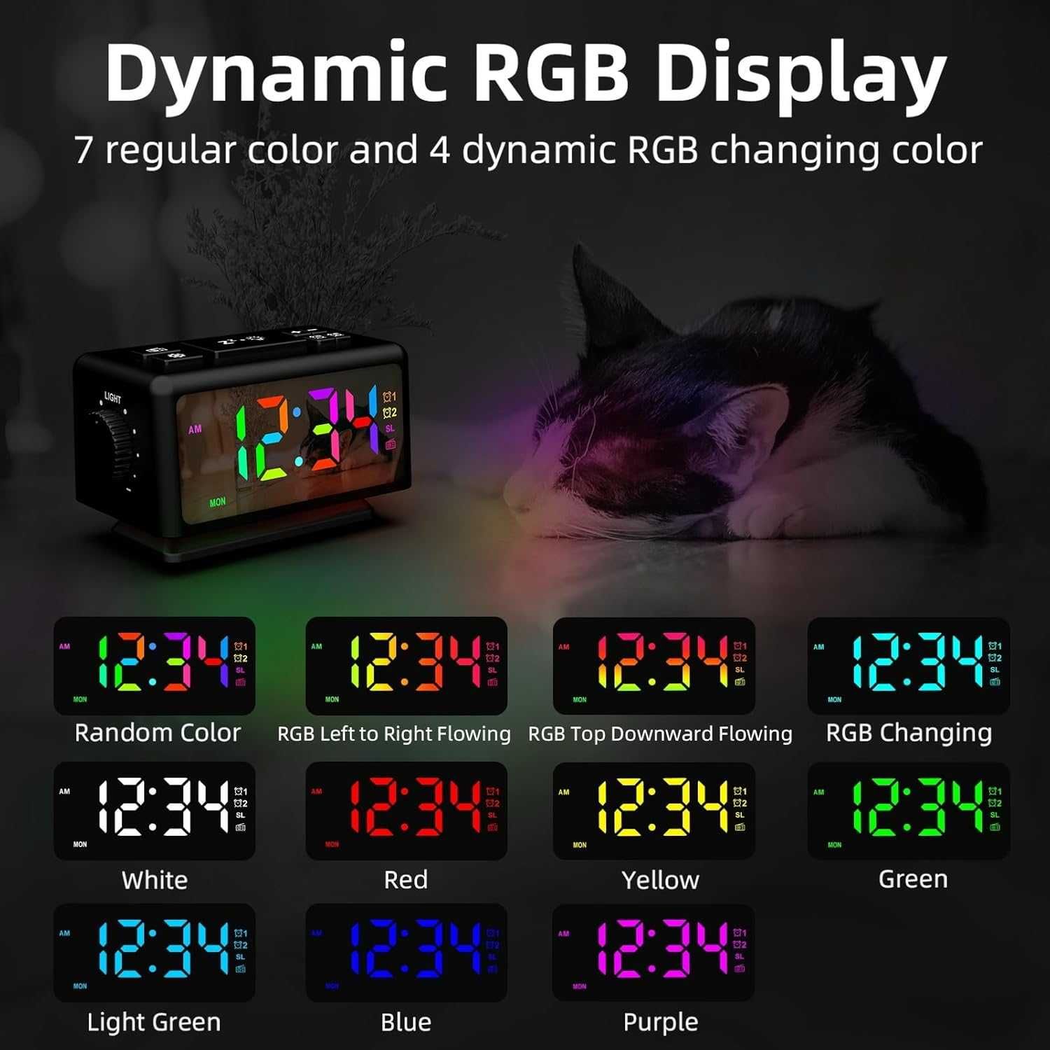 Цифров будилник с 11 динамичен RGB дисплей