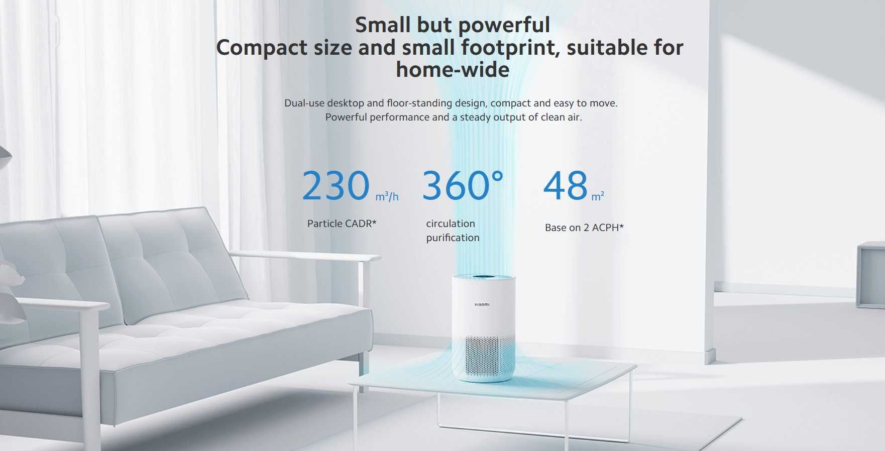 Xiaomi Smart Air Purifier 4 Compact HEPA очиститель воздуха до 48м²