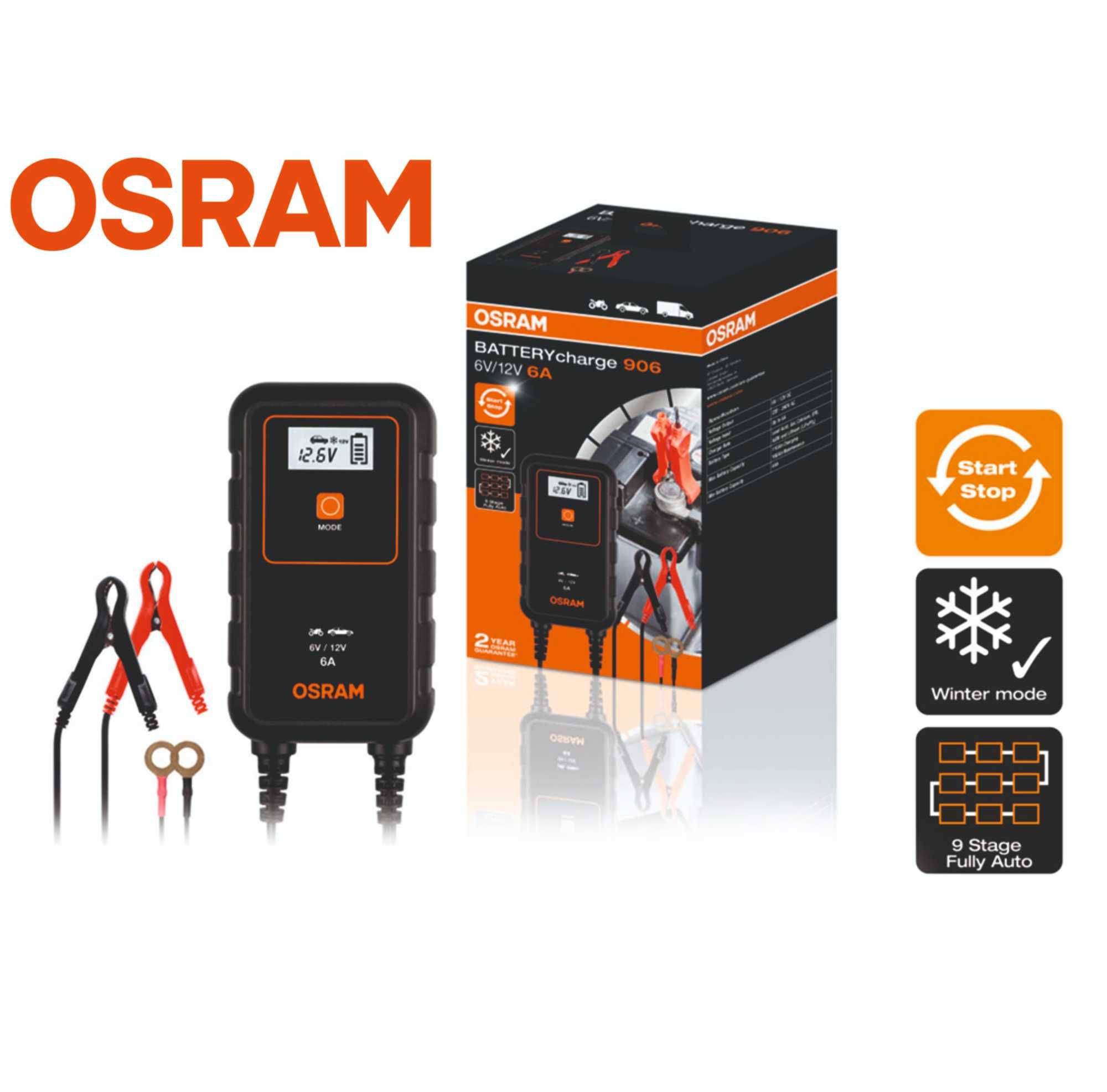 SМАRТ зарядни устройства за акумулатор OSRAM 6/12/24V - 1/4/6/8A