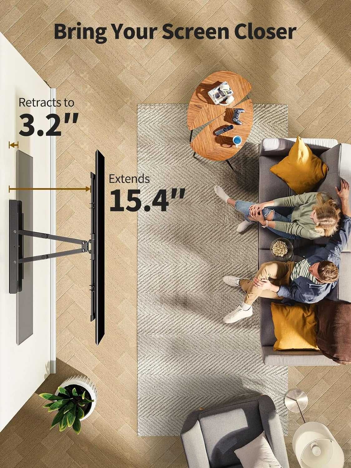 Suport TV de perete reglabil, Alphamount, diagonala 94-190cm, Pret Fix