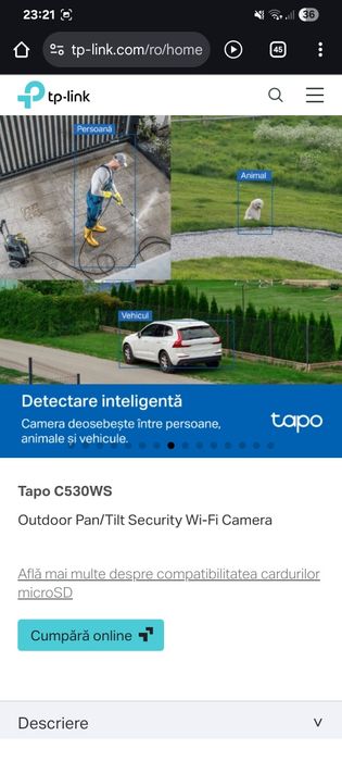 Ultima oferta Camera Tapo C530WS 3K 5Mpx rotire 360