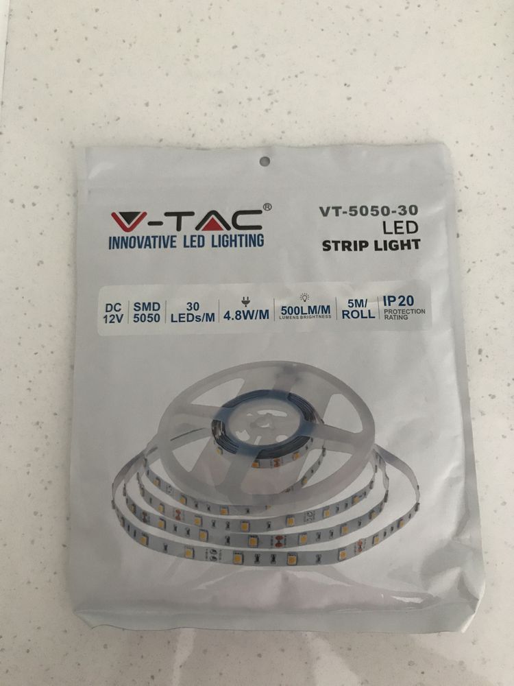 LED Лента V-TAC, 5 метра, 4.8W/M. IP20 12V